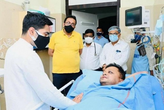 Abhishek Banerjee met hospitalized Maman Khan in Kolkata who was Attacked by BJP in Tripura